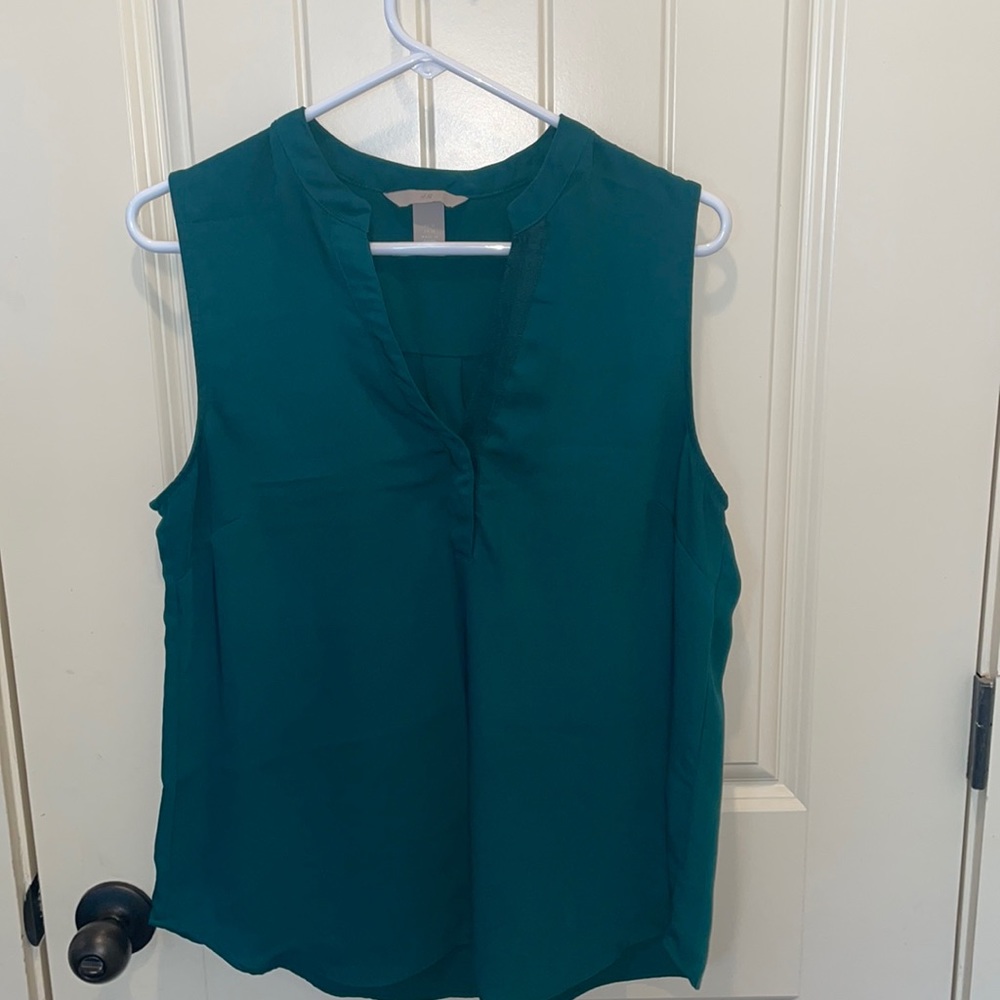 H&M Emerald Green Sleeveless Blouse